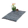 FLICKENTEPPICH - Grau, Leder/Textil (100/60cm) - Relaxdays