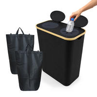 PFANDFLASCHEN-SAMMELBEHÄLTER - Schwarz, Holz/Kunststoff (57/80/37cm) - Relaxdays