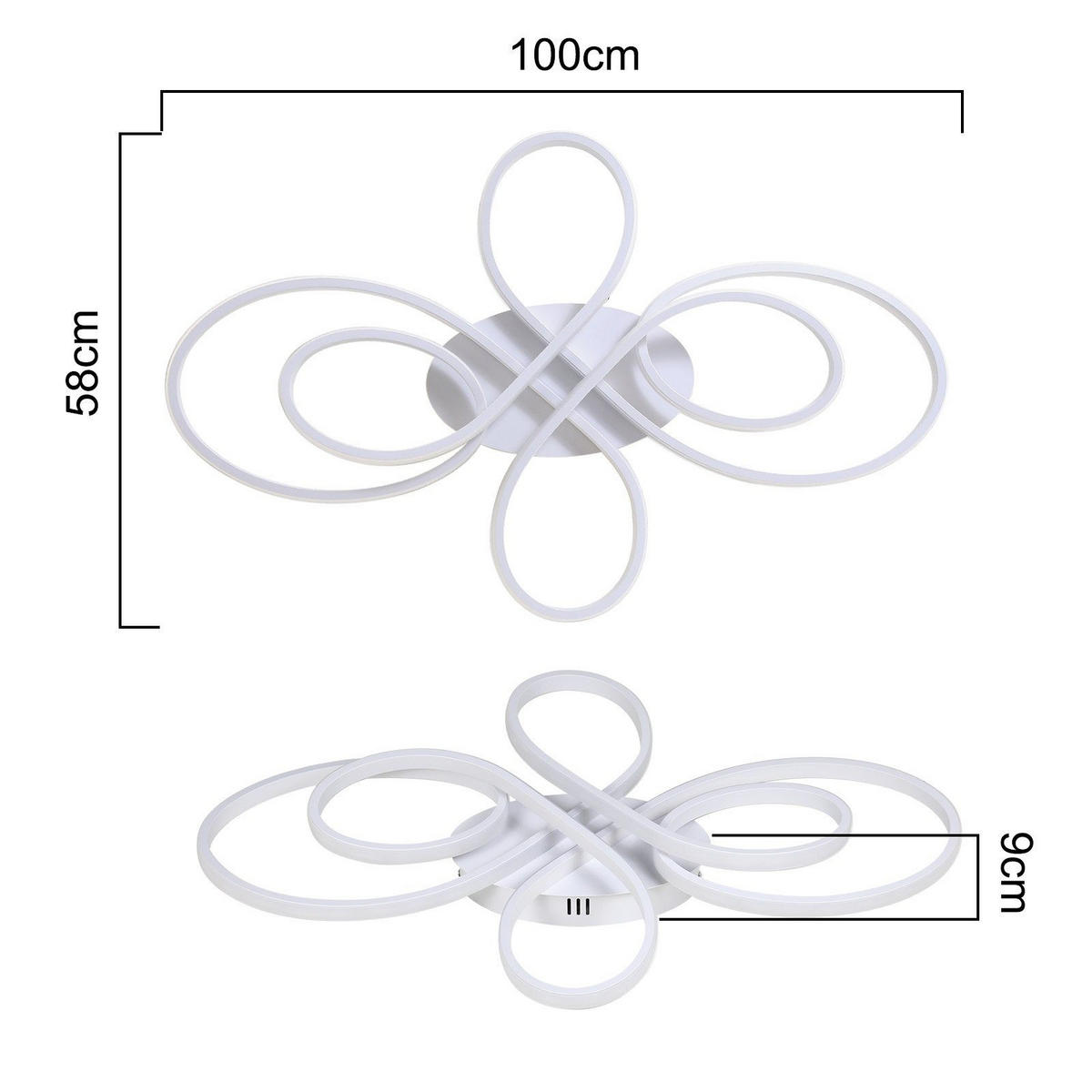 LED-DECKENLEUCHTE Alaric 100/58/9 cm - Weiß, Metall (100/58/9cm) - Nettlife