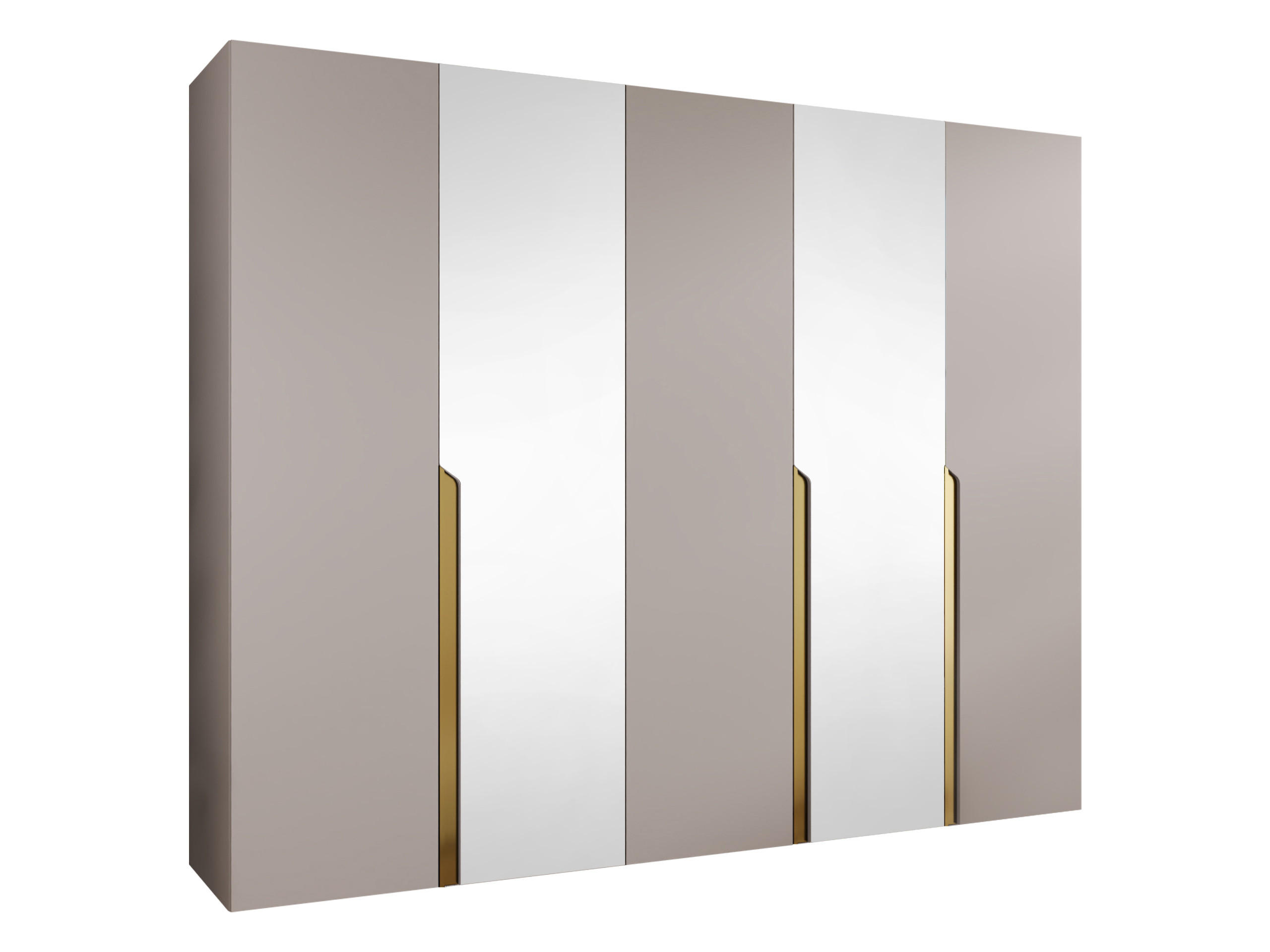 DREHTÜRENSCHRANK Mila II 250 - Kaschmir/Goldfarben, Holzwerkstoff/Kunststoff (250/202/52cm) - MIRJAN24