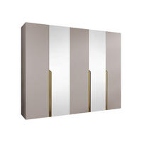 DREHTÜRENSCHRANK Mila II 250 - Kaschmir/Goldfarben, Holzwerkstoff/Kunststoff (250/202/52cm) - MIRJAN24