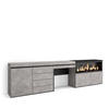SIDEBOARD mit Konsolentisch Elektrokamin XXL, zementgrau, 284/35/75 cm - Grau, Holzwerkstoff (35/75/284cm) - Skraut Home