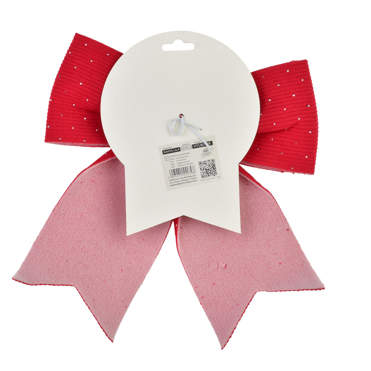 SCHLEIFE Santa Lila Rot 24x24x28 cm Kunststoff - Rot, Kunststoff (24/28/24cm) - Mondex
