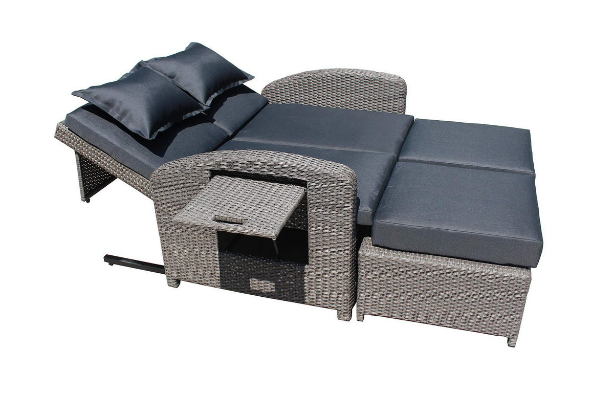 GARTENSOFA Kyoto Gartenliege - Grau, Kunststoff (117/93/74cm) - DELUKE