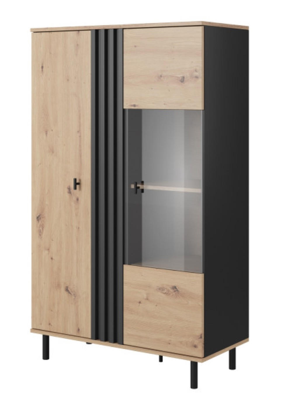 VITRINE Weiß MANDI A Mit LED-Beleuchtung - Multicolor, Holzwerkstoff (90.1/148.8/40cm) - Sepro Meble