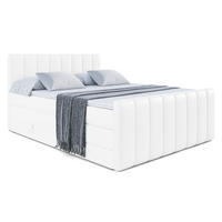 BOXSPRINGBETT mit Matratze H3/H4 - OTTA-Z KING - 180x200 cm Weiß - Weiß Hochglanz, Holzwerkstoff (180/200cm) - ALTDECOR