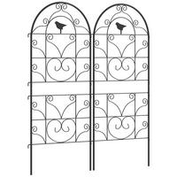 RANKGITTER DE-10041 2er-Set mit Vogeldesign, 50x120 cm Schwarz - Schwarz, Metall (1.3/120/50cm) - ComfortXL