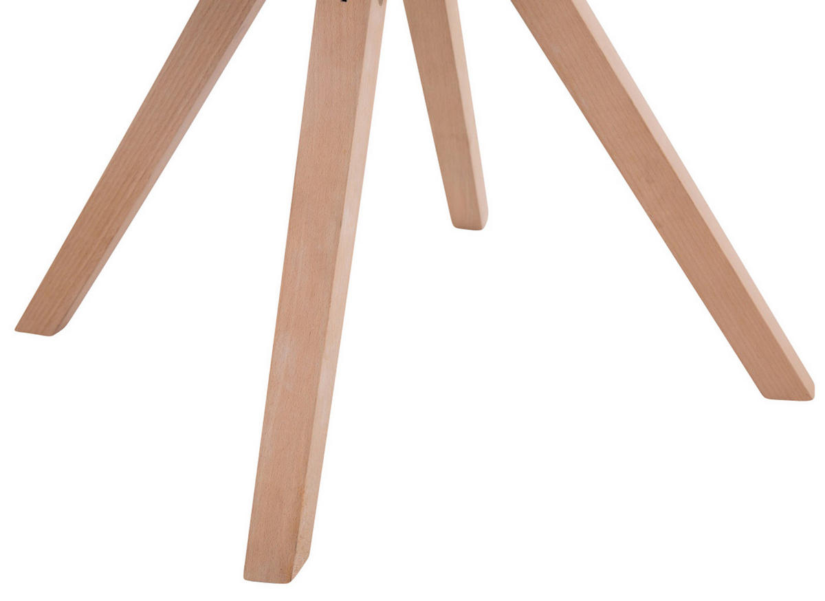 BESUCHERSTUHL Toulon, 4er Set Stoff, Gestell Holz Square Natura Taupe - Naturfarben/Grau, Holz/Buchenholz (48/83/56cm) - TPFLiving