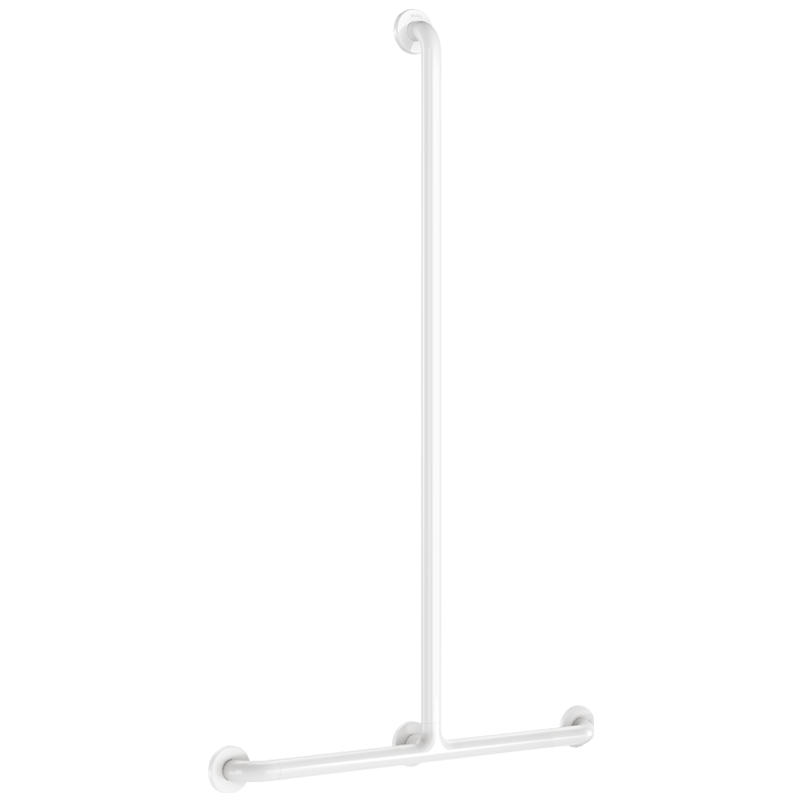 HANDLAUF T-Form Ø32 1150x500 mm Nylon weiß - Weiß, Metall (18.5/8/126cm) - Delabie
