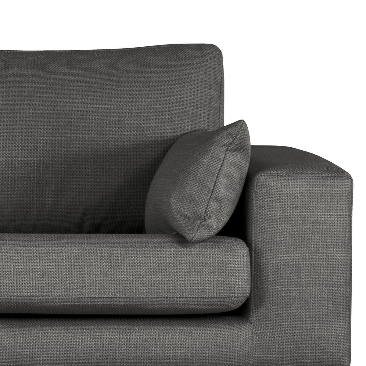 2-SITZER SOFA - Dunkelgrau/Buchefarben, Buchenholz/Textil (197/81/88cm) - home24