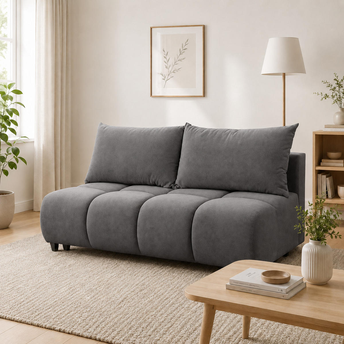 SOFA 196 cm in Graphit - Graphitfarben, Textil (196/79/100cm) - Home Collective
