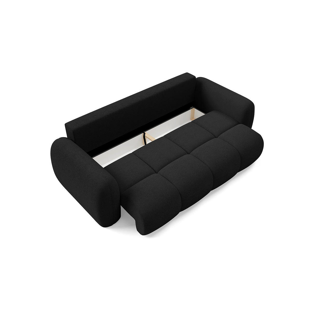 SOFA Livio 3 Sitzplätze Schwarz - Schwarz, Holz (270/95/121cm) - Petits-meubles
