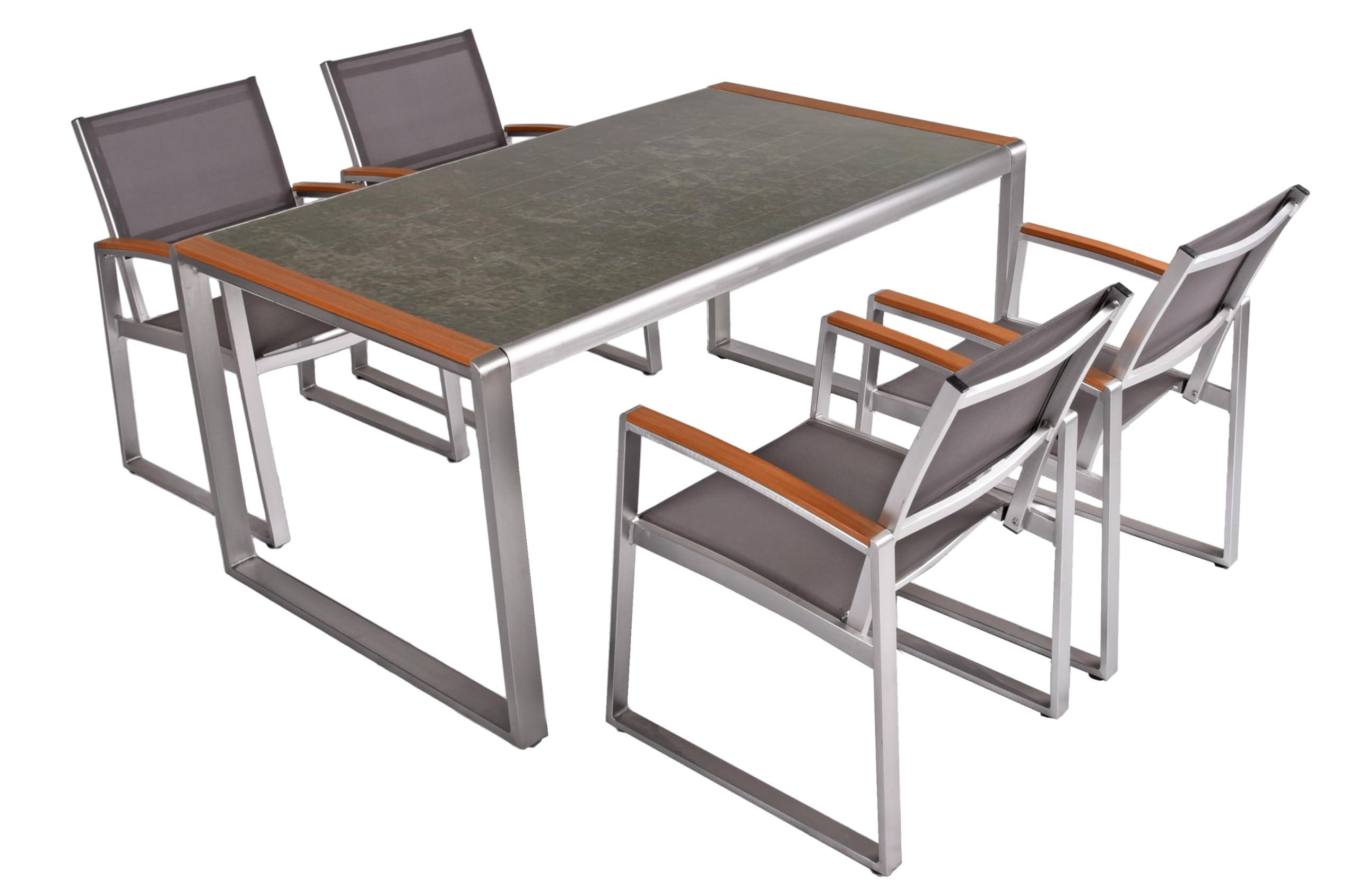 GARTEN-SITZGRUPPE Esme 5-teilig Gartenmöbel-Set - Braun, Kunststoff - DELUKE