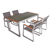 GARTEN-SITZGRUPPE Esme 5-teilig Gartenmöbel-Set - Braun, Kunststoff - DELUKE