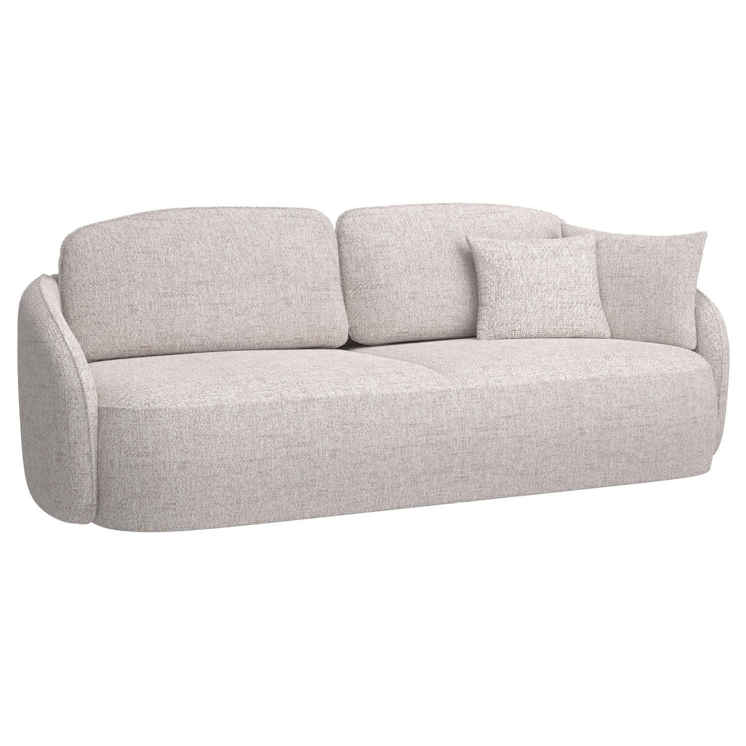 3-SITZER-SOFA Savoy Hellbeige mit Schlaffunktion - Ecru/Schwarz, Kunststoff/Textil (254/96/105cm) - Selsey