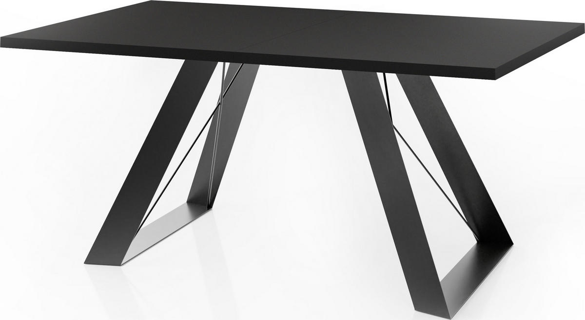 ESSTISCH Colter rechteckig ausziehbar, Schwarz 140-240/80/76 cm - Schwarz, Holzwerkstoff/Metall (140/80/76cm) - WFL GROUP