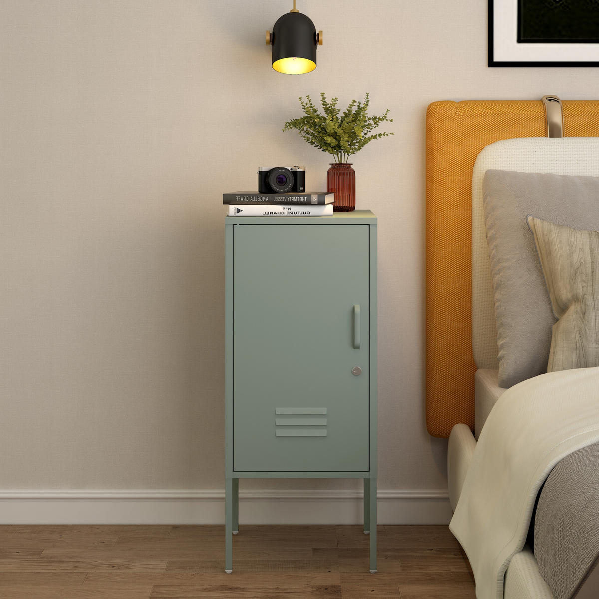 NACHTTISCH Hausjärvi - Mintgrün, Metall (35/82/35cm) - [en.casa]