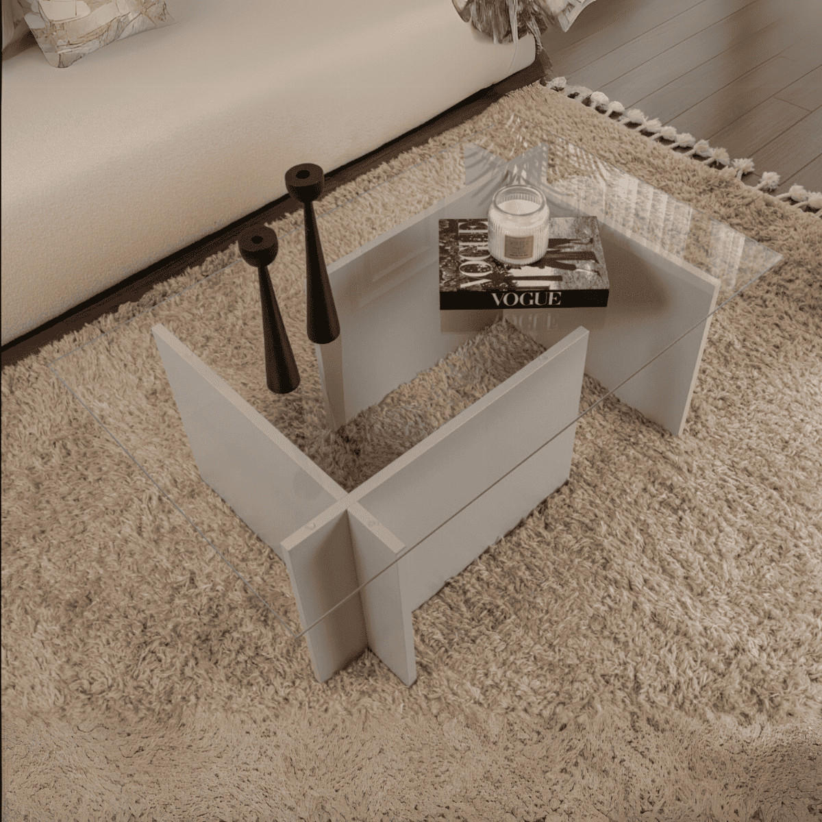 COUCHTISCH vetrino Braun - Grau, Holzwerkstoff (70/65/40cm) - Calicosy