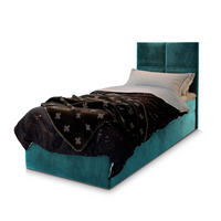 POSTEL BOXSPRING LENA 90x200 cm, s matrací a úložným prostorem, petrolejová - petrolejová, kompozitní dřevo/textil (90/200cm) - MASSENO