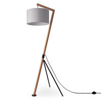 STEHLEUCHTE Gallow Fl Canvas - Grau, Holz (50/49/160cm) - Paco Home