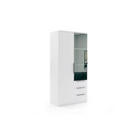KLEIDERSCHRANK Florencja mit Drehtüren - Weiß, Holzwerkstoff (100/215/61cm) - BM-Möbel