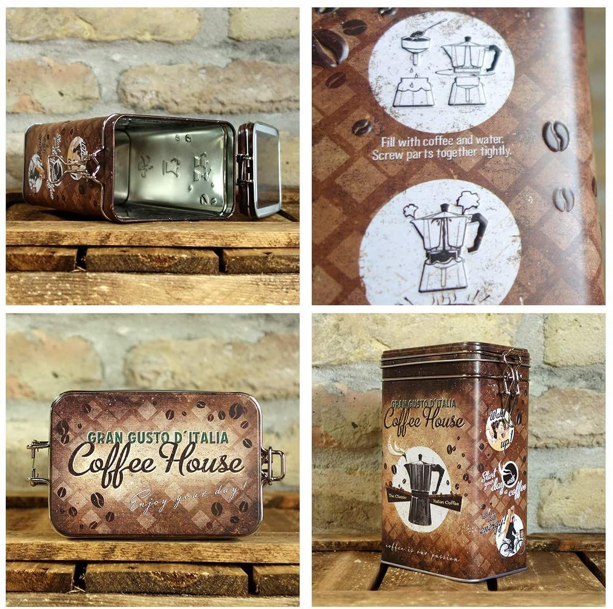 AROMADOSE Coffee & Chocolate Coffee House - Multicolor, Metall (11/17.5/7.5cm) - Nostalgic-Art