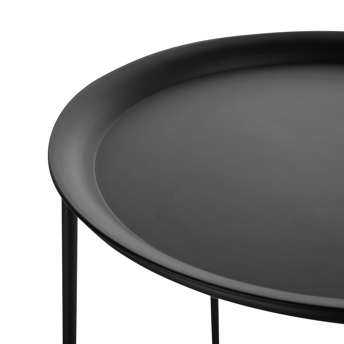 BEISTELLTISCH 2er-Set Rund Schwarz Twins - Schwarz, Metall (40/40cm) - Beliani