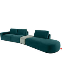 5-SITZER ECKSOFA ZUCCO Velour rechts, Mint - Mintgrün, Textil (430/84/105cm) - KONSIMO®
