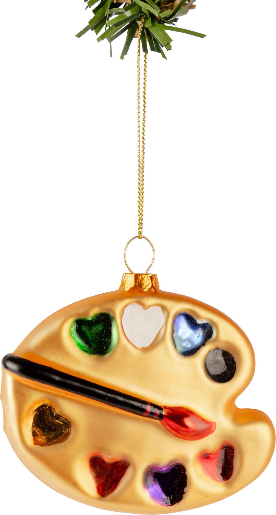 WEIHNACHTSKUGEL Malerpinsel 10 cm - Goldfarben, Glas (3/9/1cm)