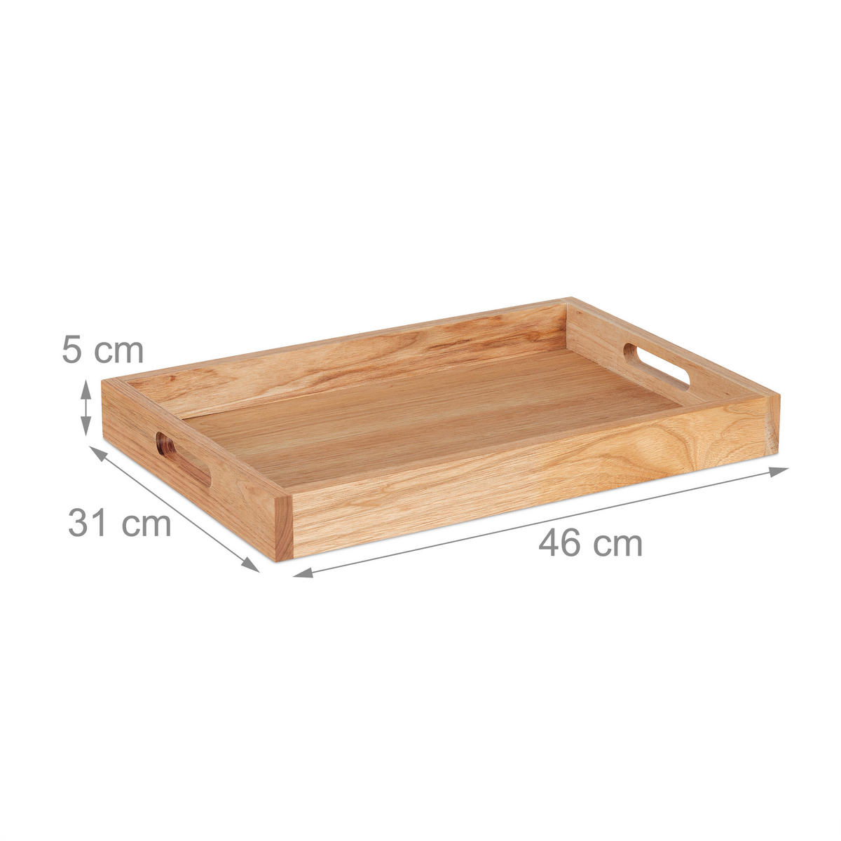 SERVIERTABLETT - Hellbraun, Holz/Holzwerkstoff (46/5/31cm) - Relaxdays