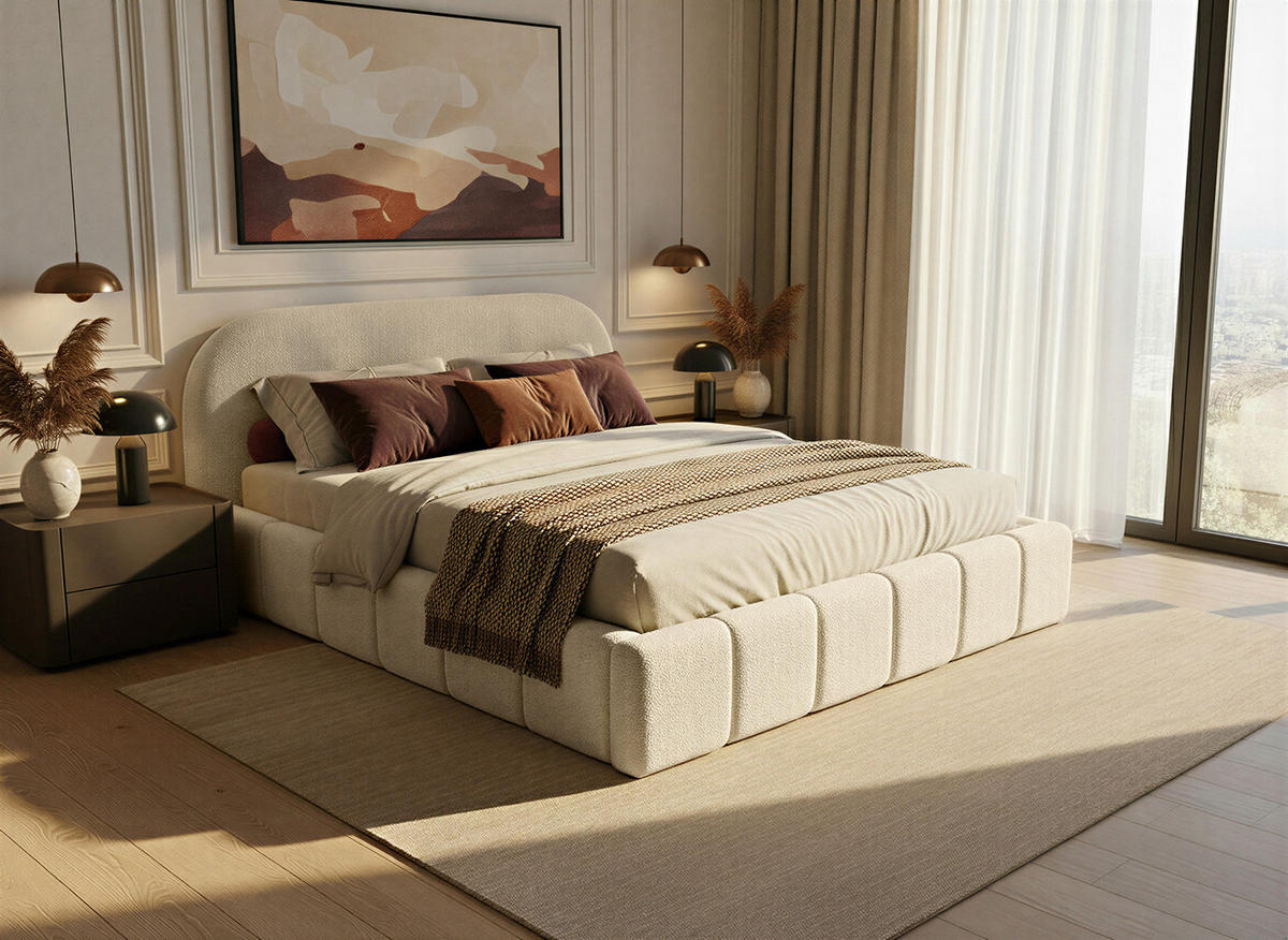 POLSTERBETT Yazoo 140x200 cm, Beige - Beige, Textil (140/200cm) - Fedve