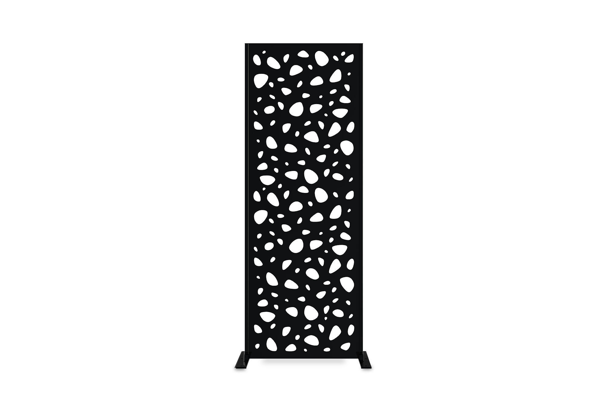 SICHTSCHUTZPANEELE dekorativ 2er-Set Sunny schwarz H.160cm Vollmuster - Schwarz, Metall (60/160cm) - Casanoov
