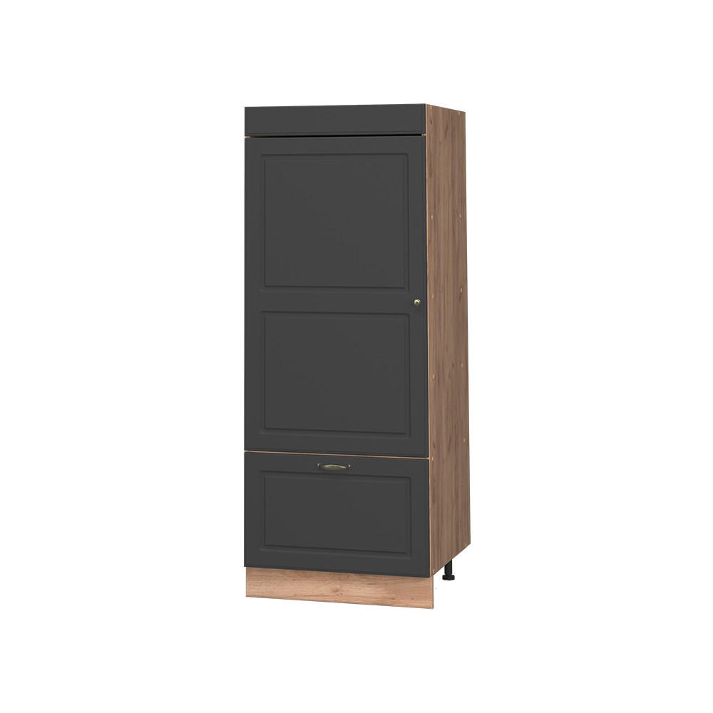 KÖKSSKAFFERI Fame-Line, Herrgård i antracitguld/Goldkraft ek, 60 cm Antracit, Honungsek 153.6/60/58.1 cm