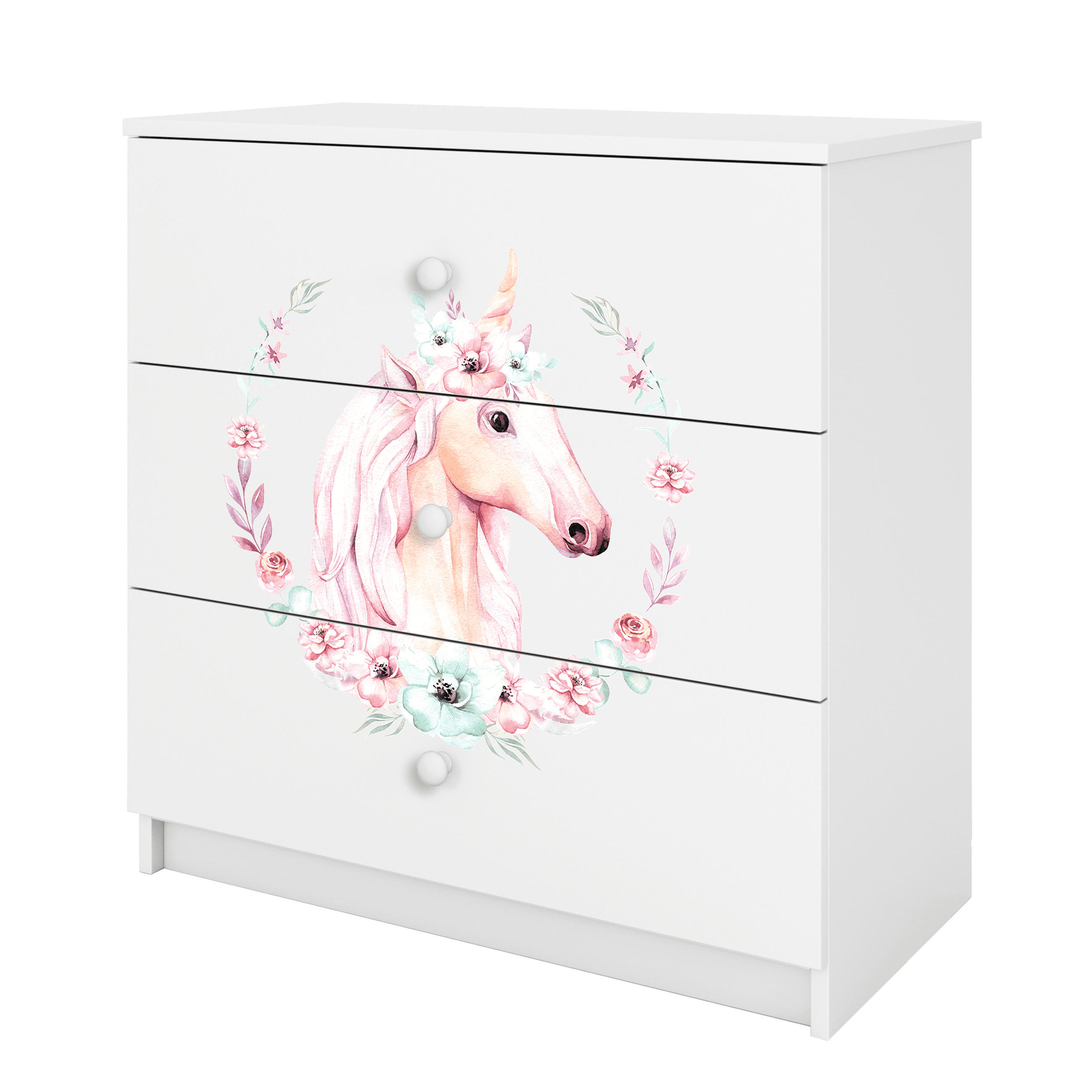 KOMMODE Babydreams Pferd 81/81/41 - Weiß, Holzwerkstoff (81/81/41cm) - RAUMHIRSCH FURNITURE