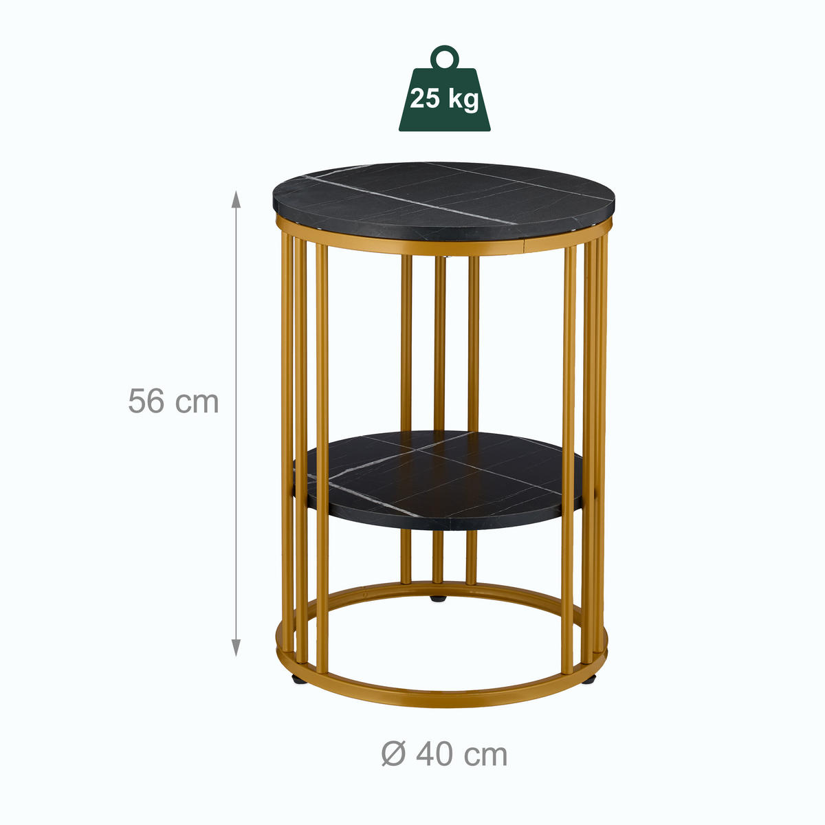 BEISTELLTISCH - Multicolor, Holzwerkstoff/Metall (40/40/56cm) - Relaxdays