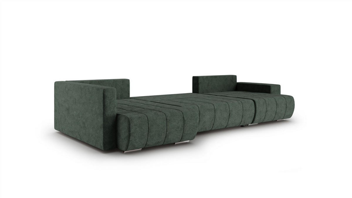 WOHNLANDSCHAFT Armanda - Grün, Holzwerkstoff/Textil (392/83/185cm) - Fun Möbel