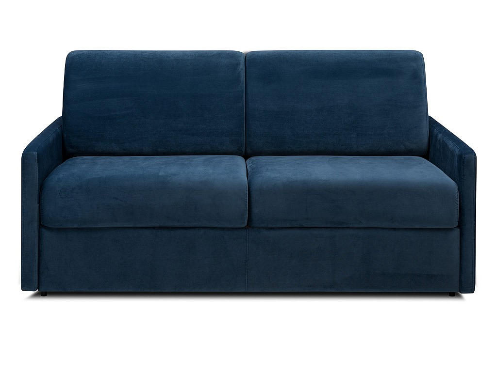SCHLAFSOFA - 3 Personen - Samt, Stoff - Marineblau - - Dunkelblau, Textil (170/85/223cm) - Vente-Unique