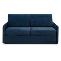 SCHLAFSOFA - 3 Personen - Samt, Stoff - Marineblau - - Dunkelblau, Textil (170/85/223cm) - Vente-Unique