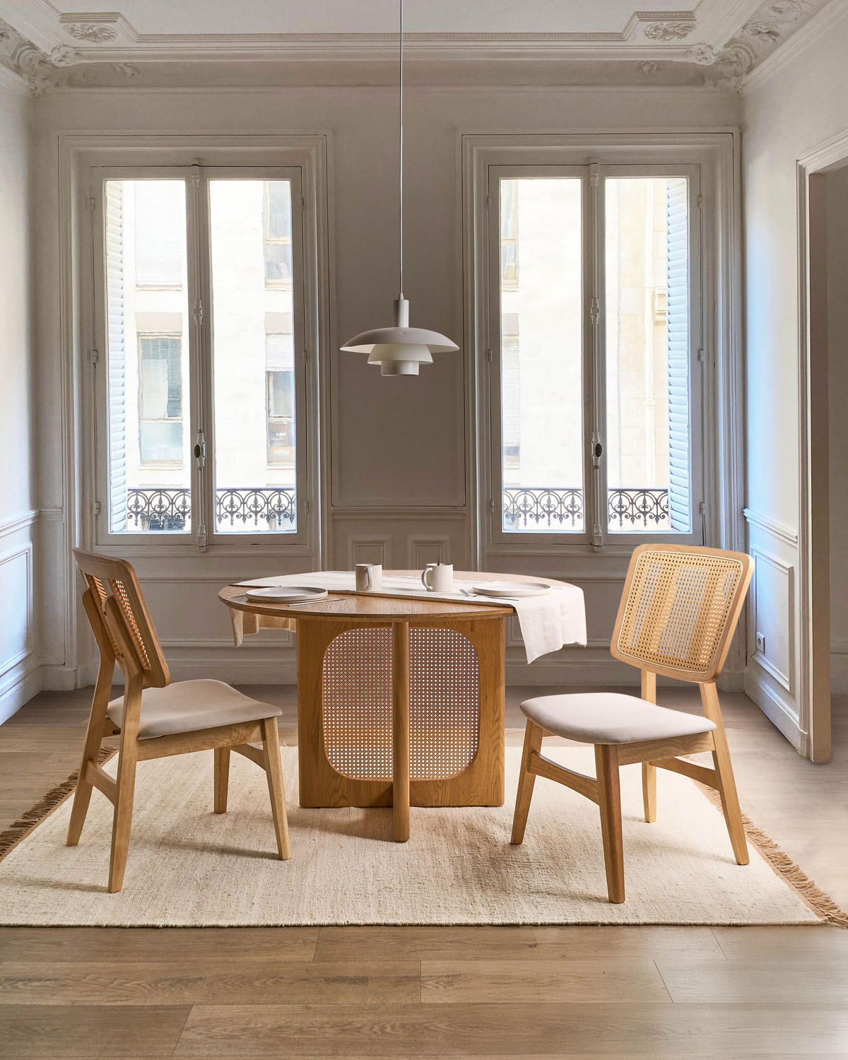 ESSZIMMERSTUHL 2er-Set Hellbeige/Hellbraun Alcova - Hellbraun/Beige, Holz (51/93/54cm) - Beliani