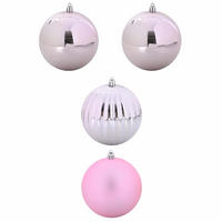 WEIHNACHTSKUGELSET XXL 4 -teilig 20/20/20 cm Rosa Kunststoff - Rosa, Kunststoff (20/20/20cm) - vidaXL