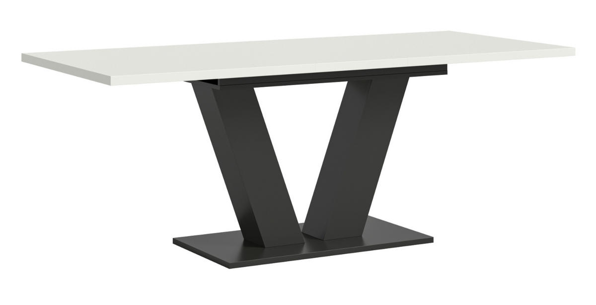 ESSTISCH weiß, grau 150 - 190 cm, Küchentisch ausziehbar - Weiß/Grau, Holz/Holzwerkstoff (150/90/76cm) - Inn.Furn