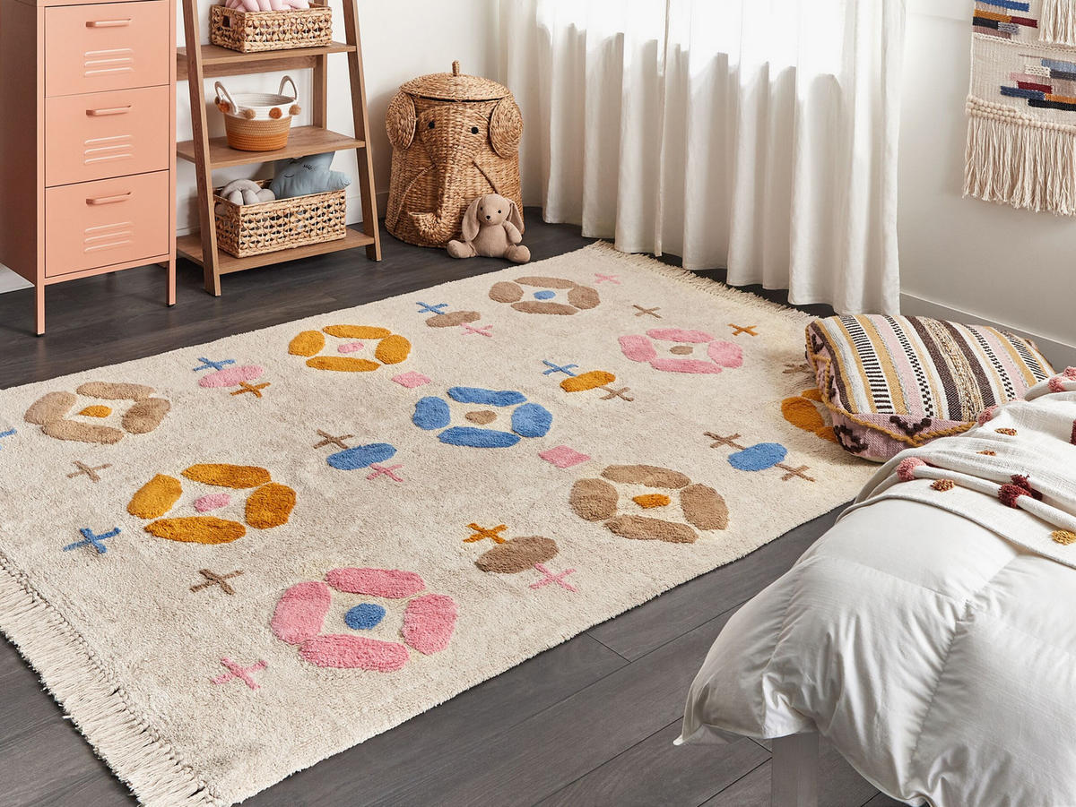 KURZFLOR-TEPPICH Daran 230/160 cm - Multicolor, Textil (160/230cm) - Beliani