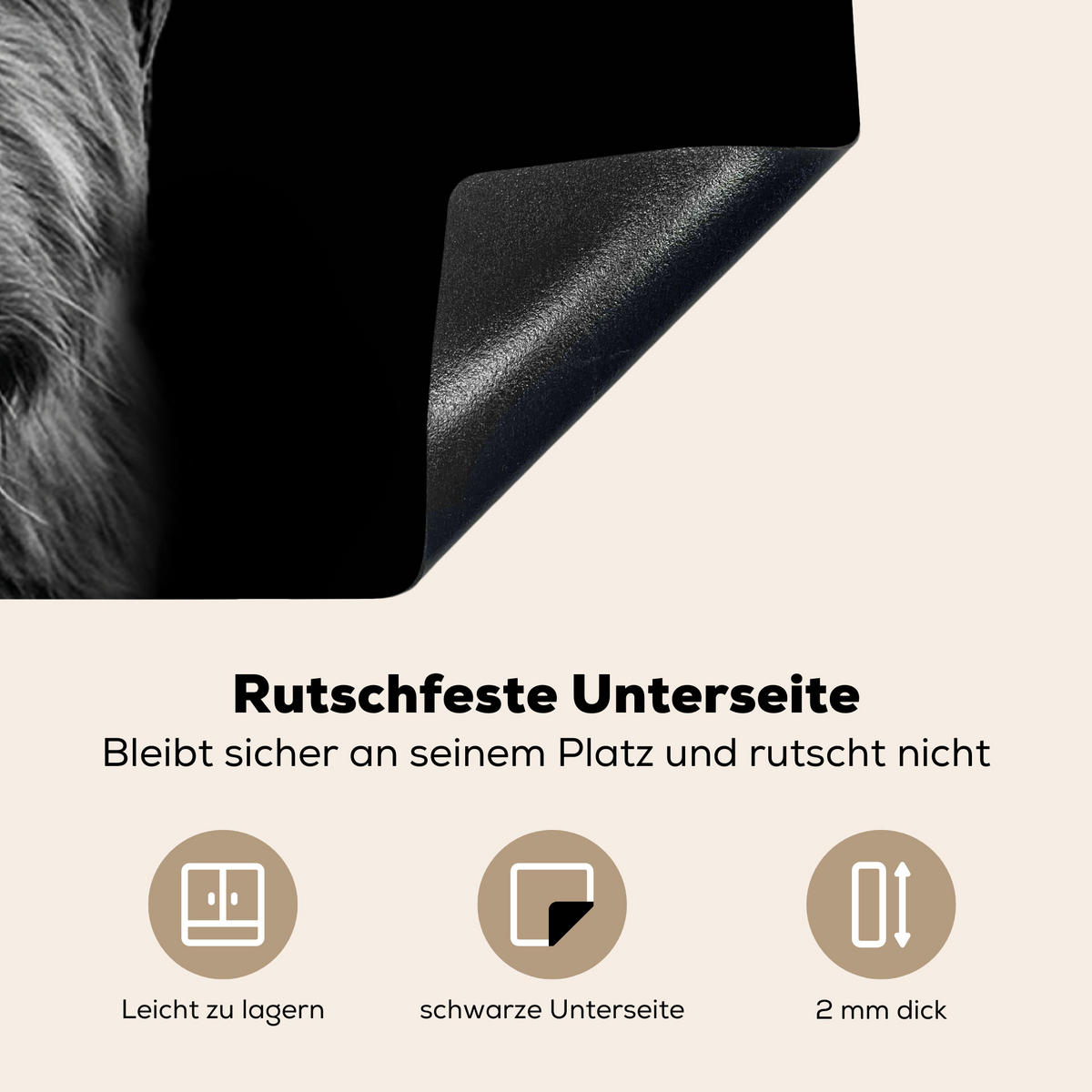 HERDABDECKPLATTE Schottischer Highlander - Hörner - Schwarz - Weiß - Kuh - Wild - Tiere Ceranfeldabdeckung 85x52 cm - Schwarz, Kunststoff (85/52/0.2cm) - MuchoWow