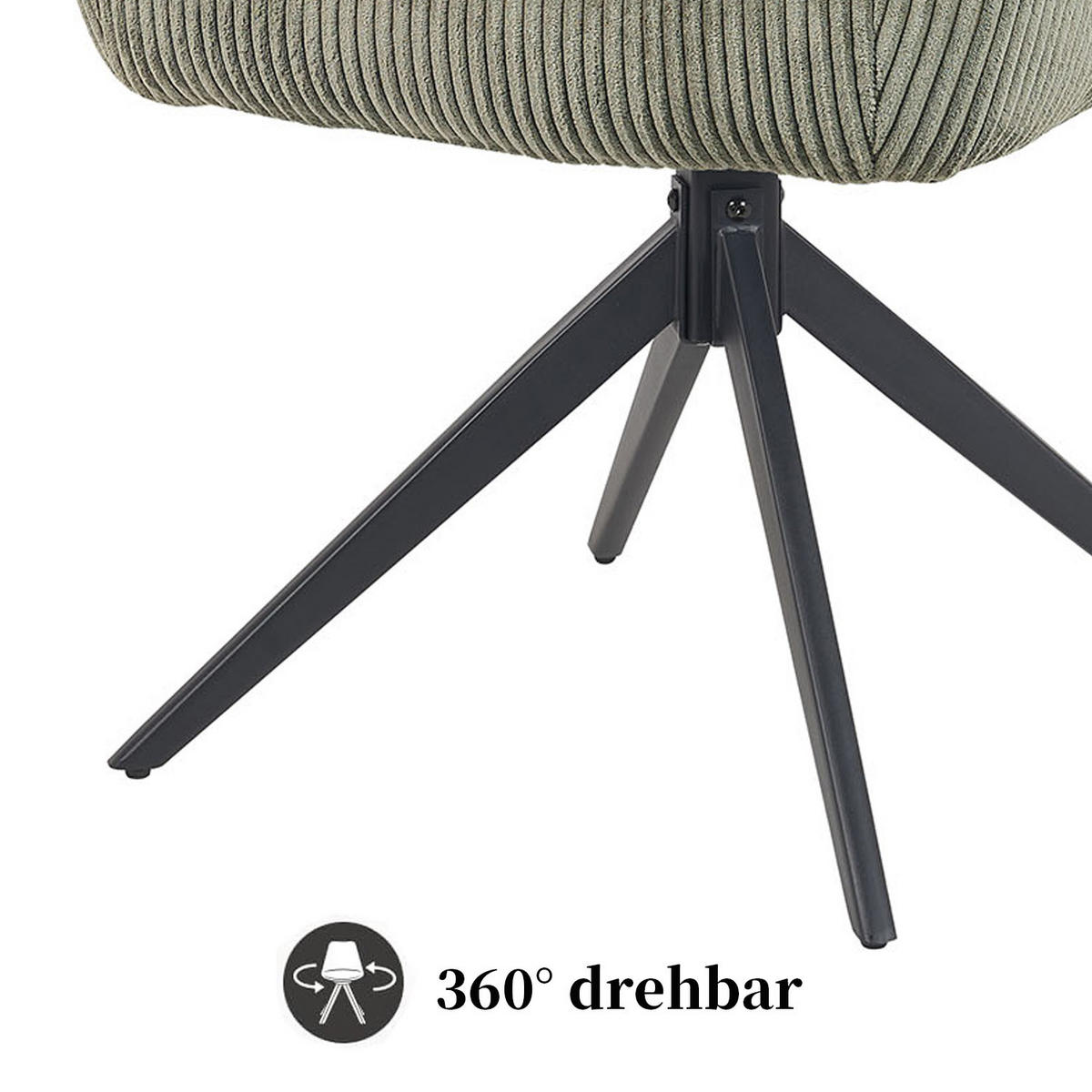 ARMLEHNSTUHL ARVIT - Schwarz/Grün, Textil/Metall (58/87/61cm) - B&D Home