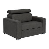 SCHLAFSESSEL mit Matratze - Liegefläche 70 cm - Matratze 14 cm - Stoff - Grau - VIZIR - Grau, Textil (223/85/127cm) - Vente-Unique