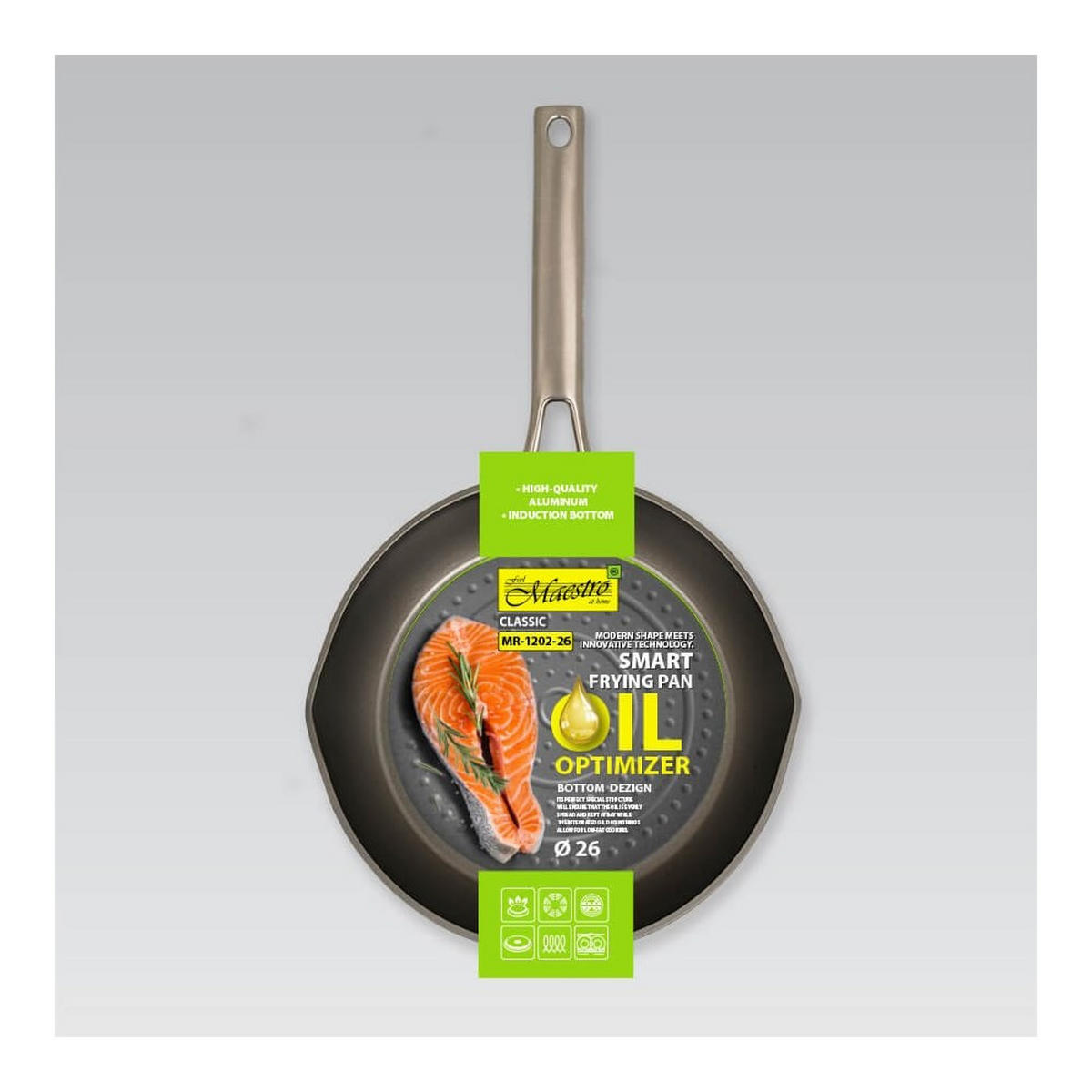 PFANNE Grau 45.5/26/5.3 cm MR120226 - Grau, Metall (26cm) - Maestro 
