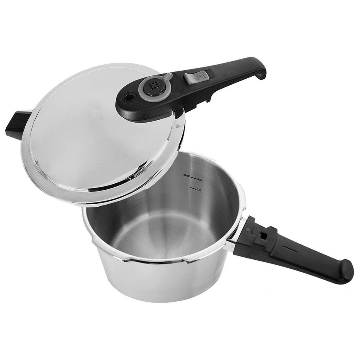 SCHNELLKOCHTOPF Wind mit Automatikverschluss silber - Silberfarben, Metall (4L) - Orion 