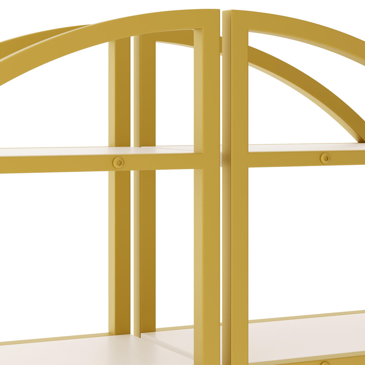 REGAL 120cm Gold Metall Bogen MDF modular modern - Multicolor, Metall (120/130/30cm) - FLIEKS