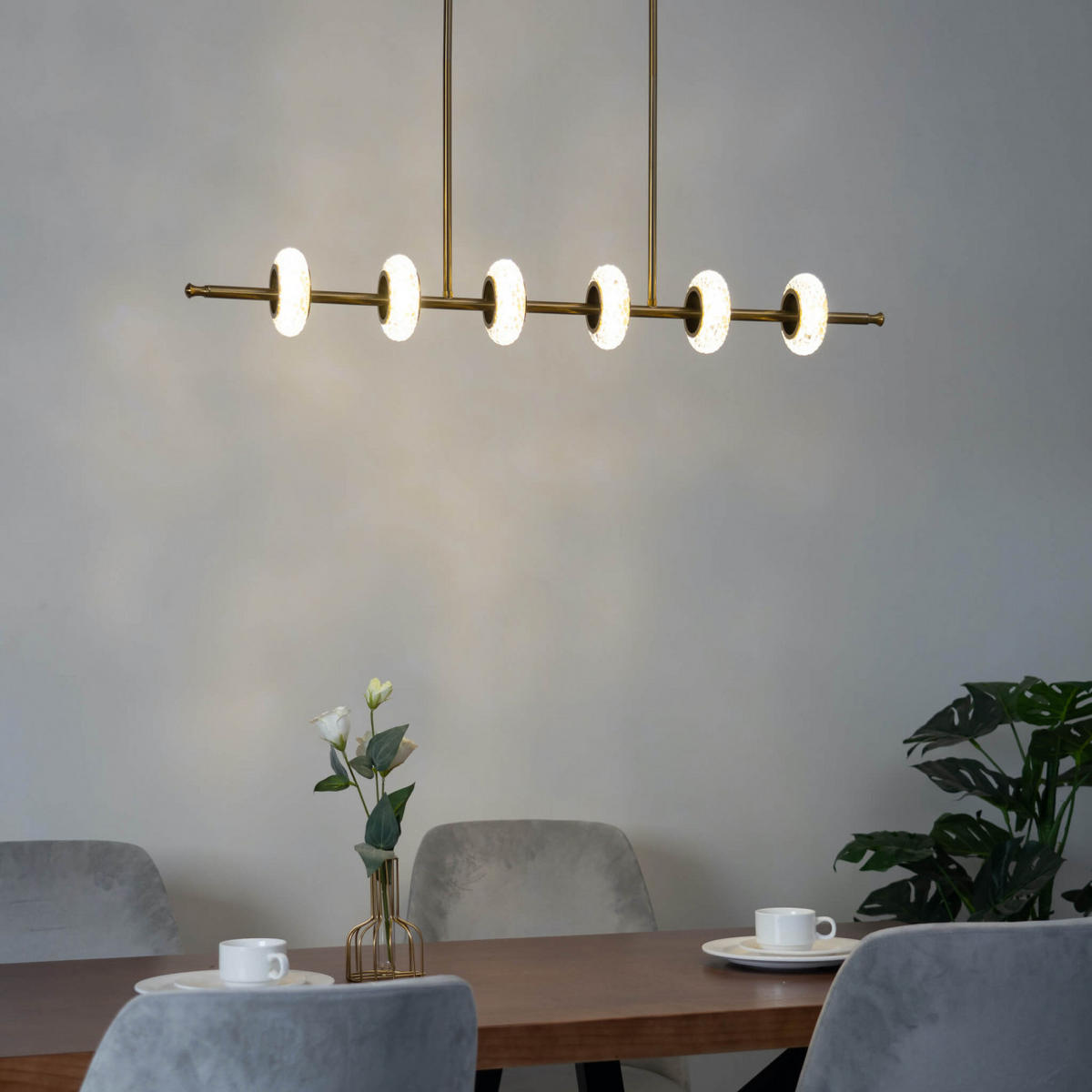 HÄNGELEUCHTE Cassandra, Gold / Messing, 95cm - Goldfarben, Glas (95/10.1/10.1cm) - KOSILUM