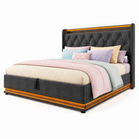 POLSTERBETT 140/200 mit Bettkasten, LED und USB in Grau - Grau, Holzwerkstoff/Textil (140/200cm) - EVRYAE